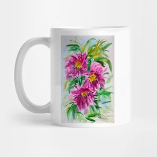 Peonies Watercolor Painting Mug